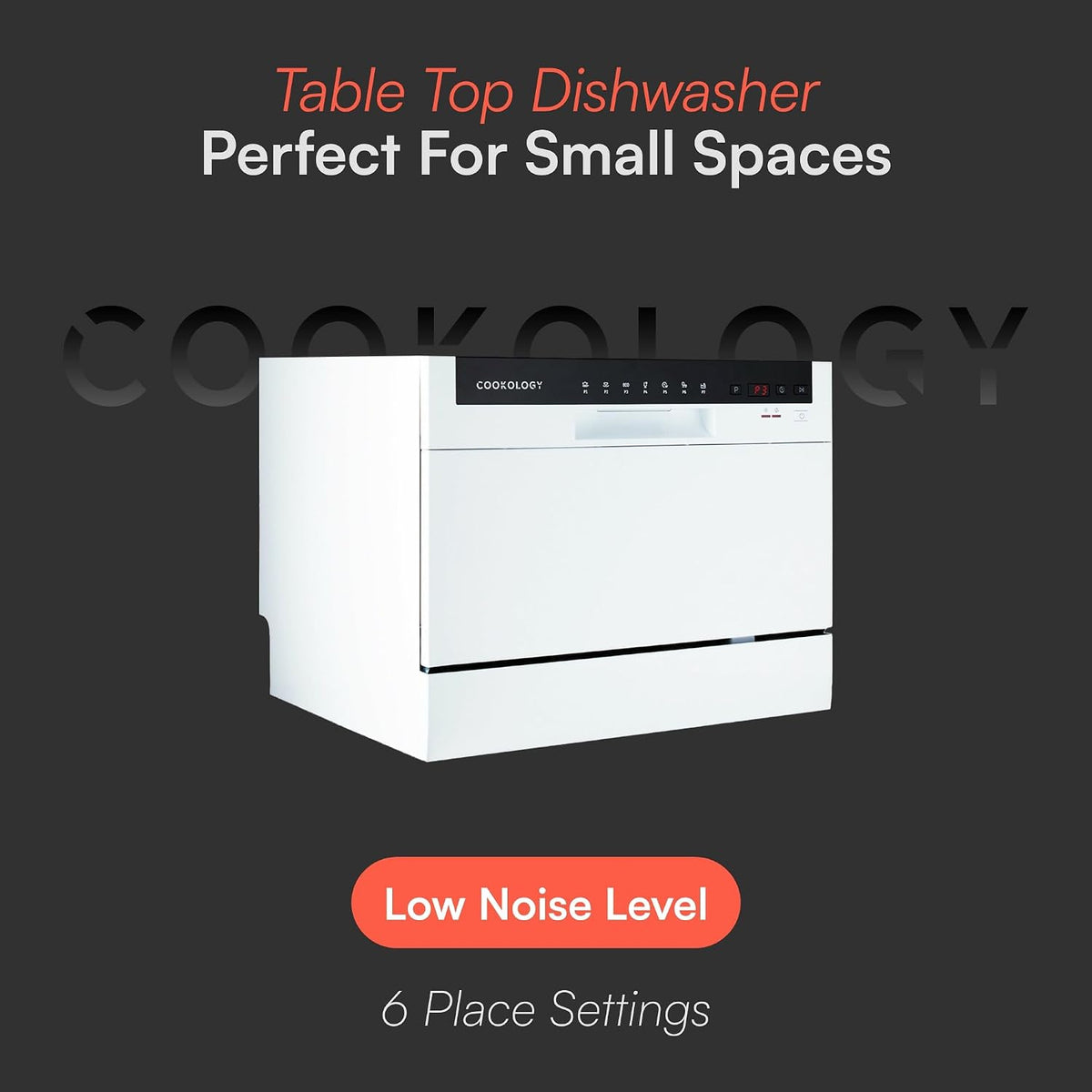 Mini Counter Top Dishwasher 6 Place Settings 7 Cycles White