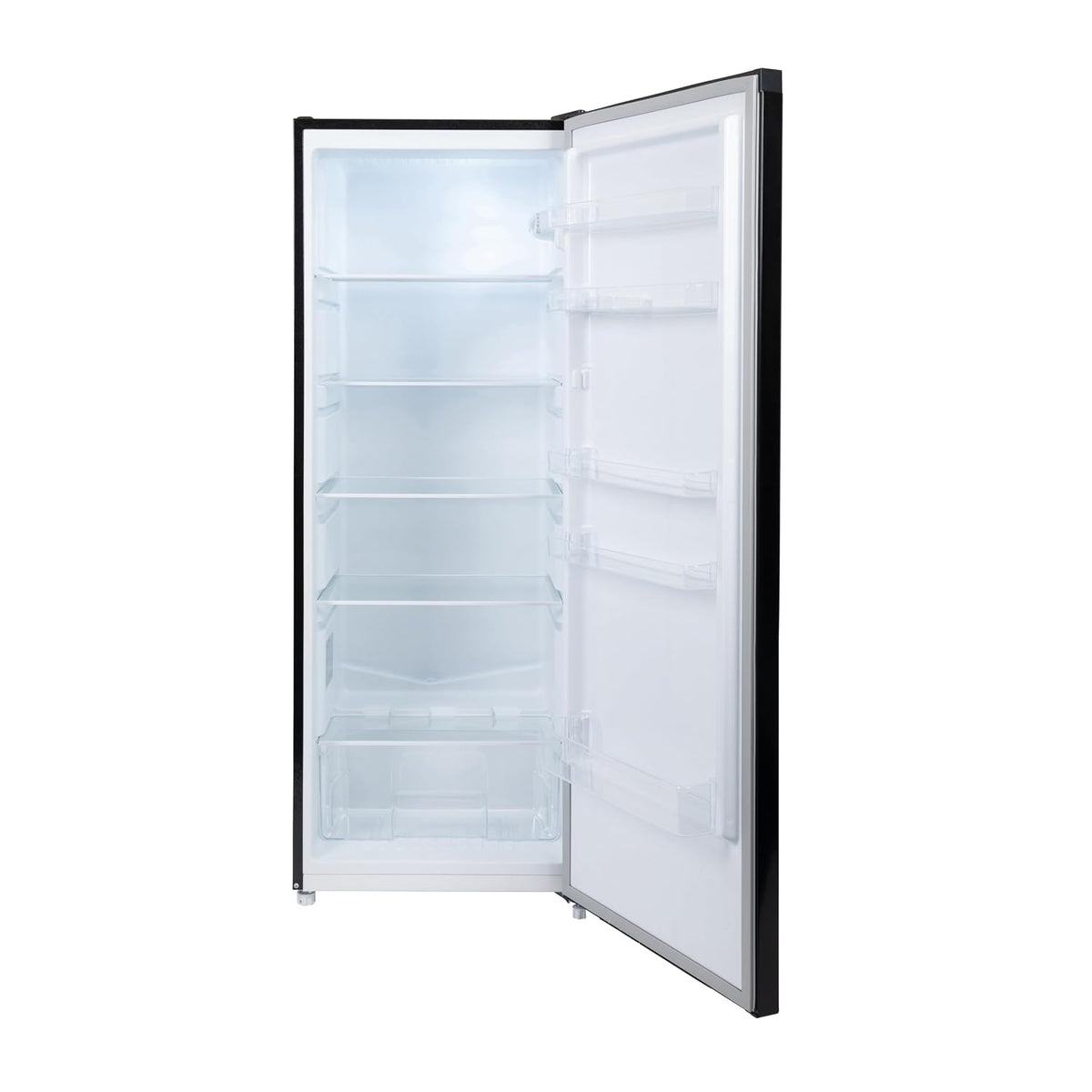 Freestanding Larder Fridge 241L 144Cm Reversible Door Mark-Proof Finish Black