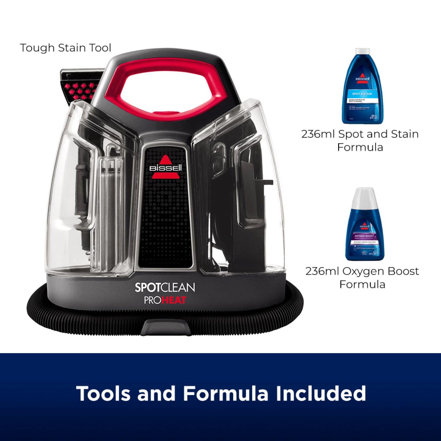 Portable Carpet Cleaner 330W HeatWave Technology Spot Cleaner Titanium/Red