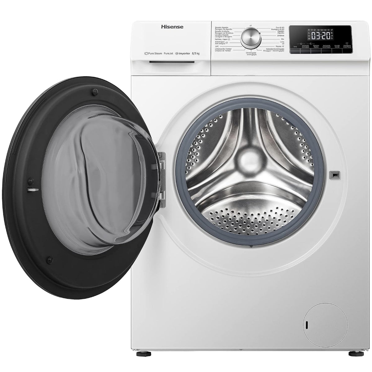 Freestanding Washer Dryer 8Kg Wash 5Kg Dry 1400Rpm Pure Steam White