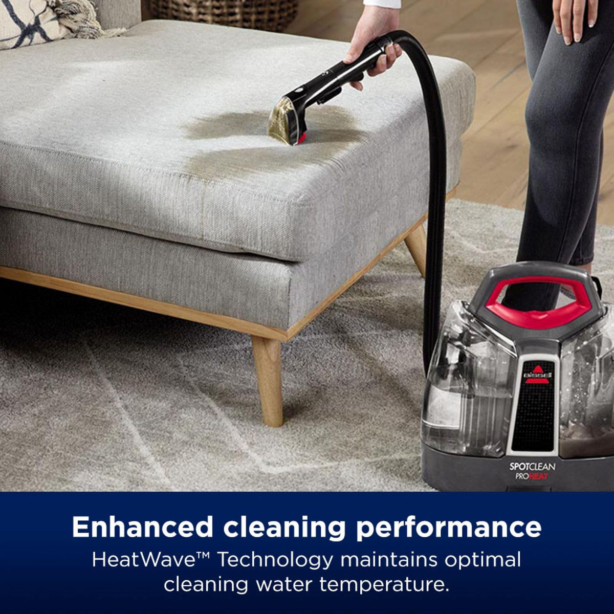 Portable Carpet Cleaner 330W HeatWave Technology Spot Cleaner Titanium/Red