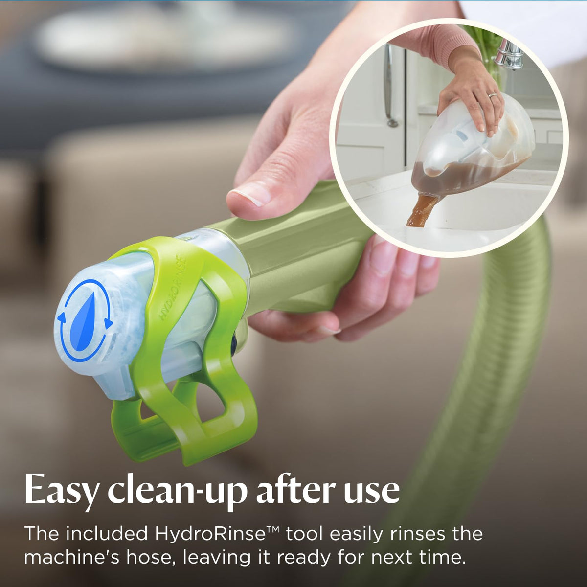 Portable Spot Cleaner 7800Pa Suction Dual Tank 1.4L Green