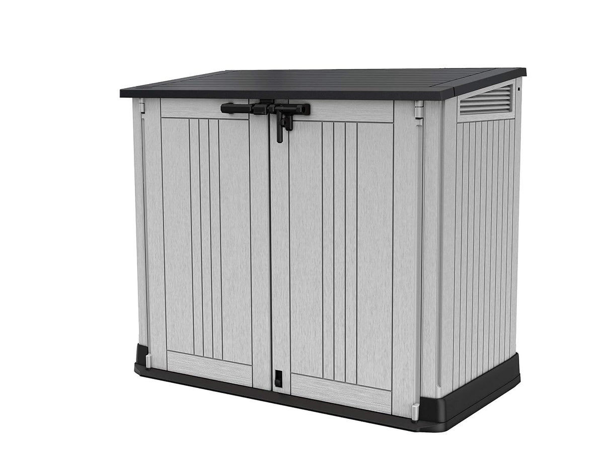 Outdoor Garden Storage Shed 880L Top And Front Opening Light Grey