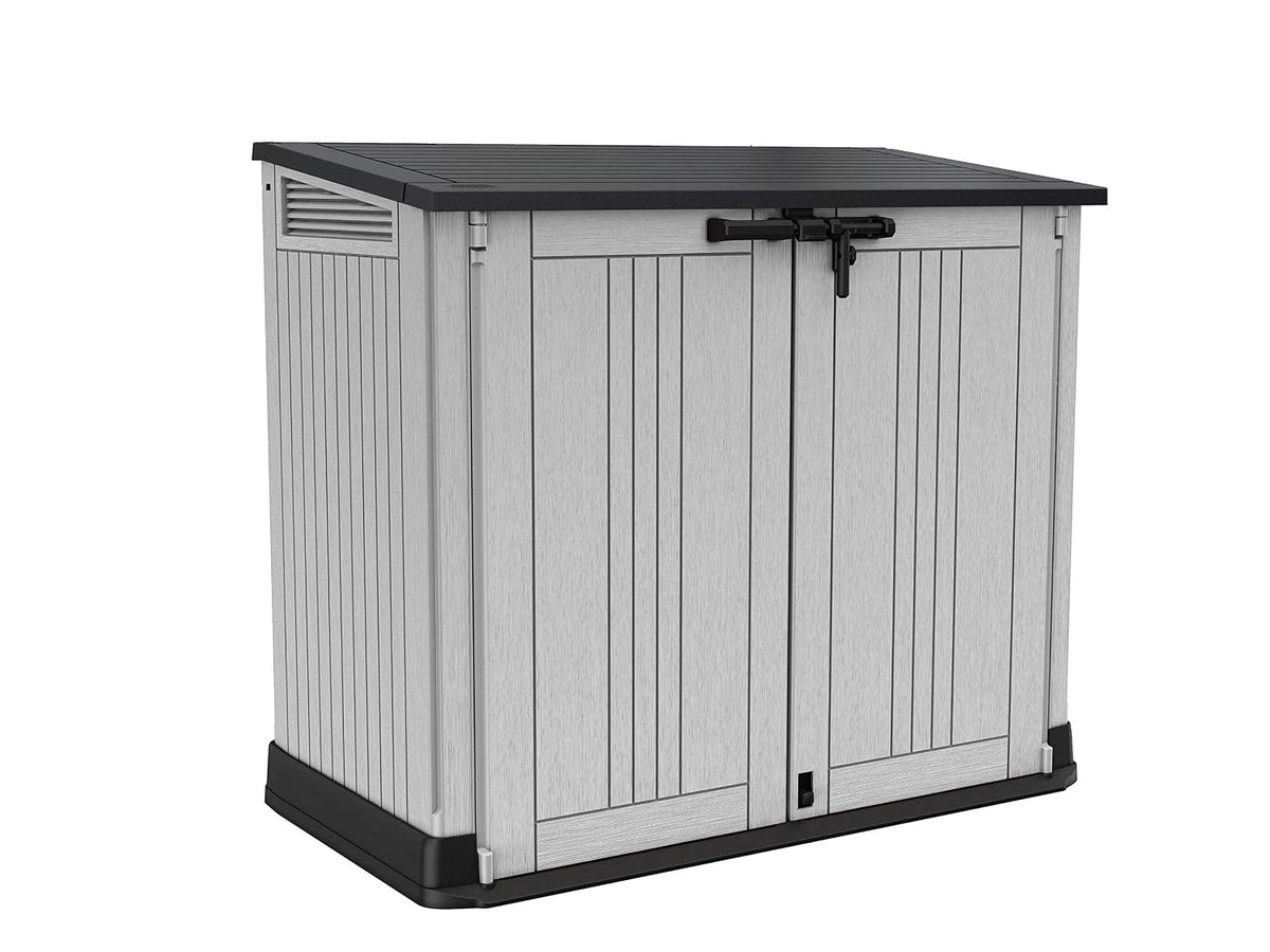 Outdoor Garden Storage Shed 880L Top And Front Opening Light Grey