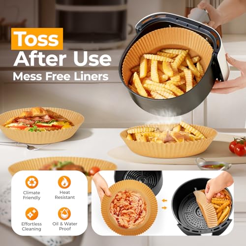 Disposable Air Fryer Liners 205 Pack 8 Inch Round