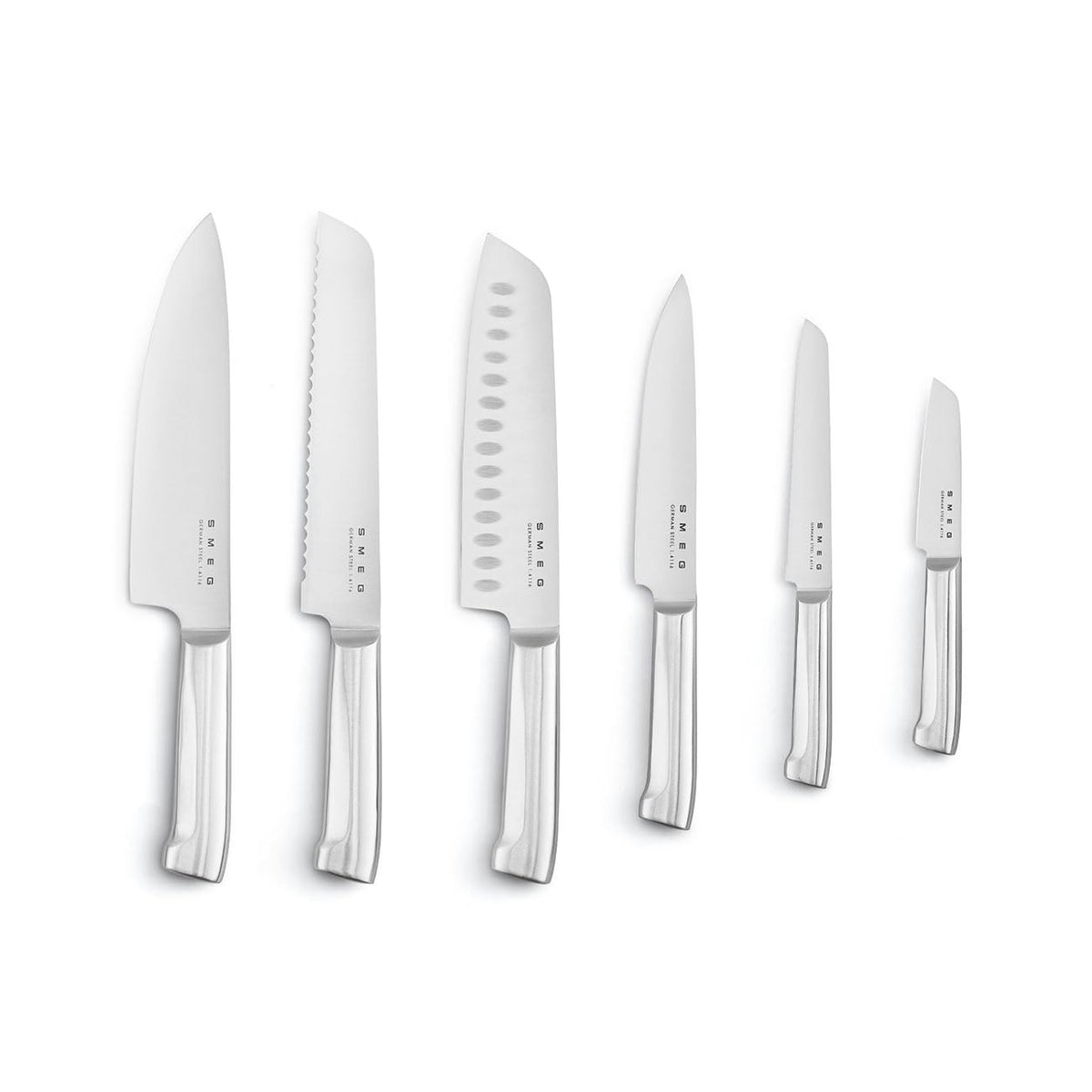 Knife Block Set With Integrated Sharpener 6-Piece Stainless Steel Black