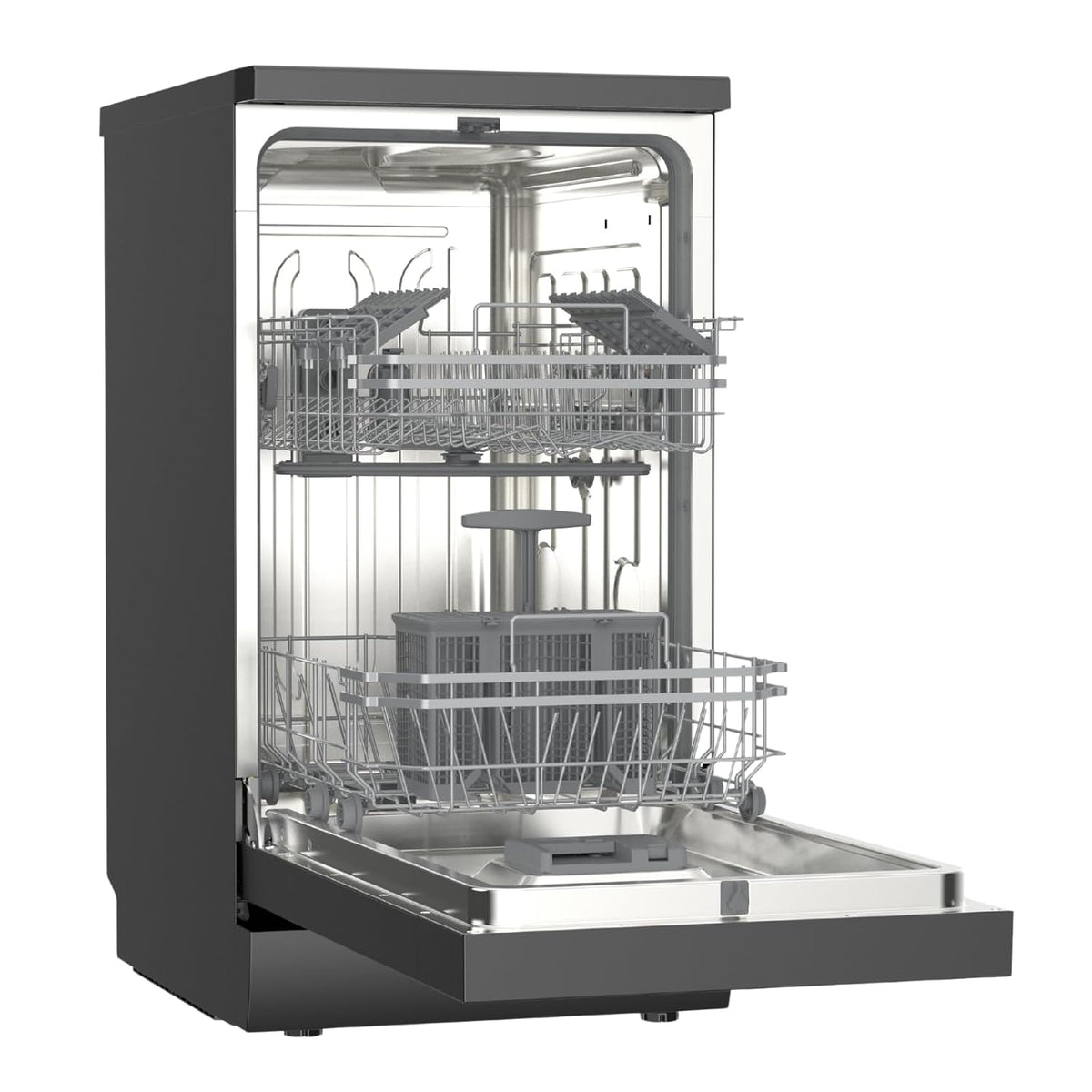 Freestanding Dishwasher 45cm 9 Place Settings 4 Programs Black