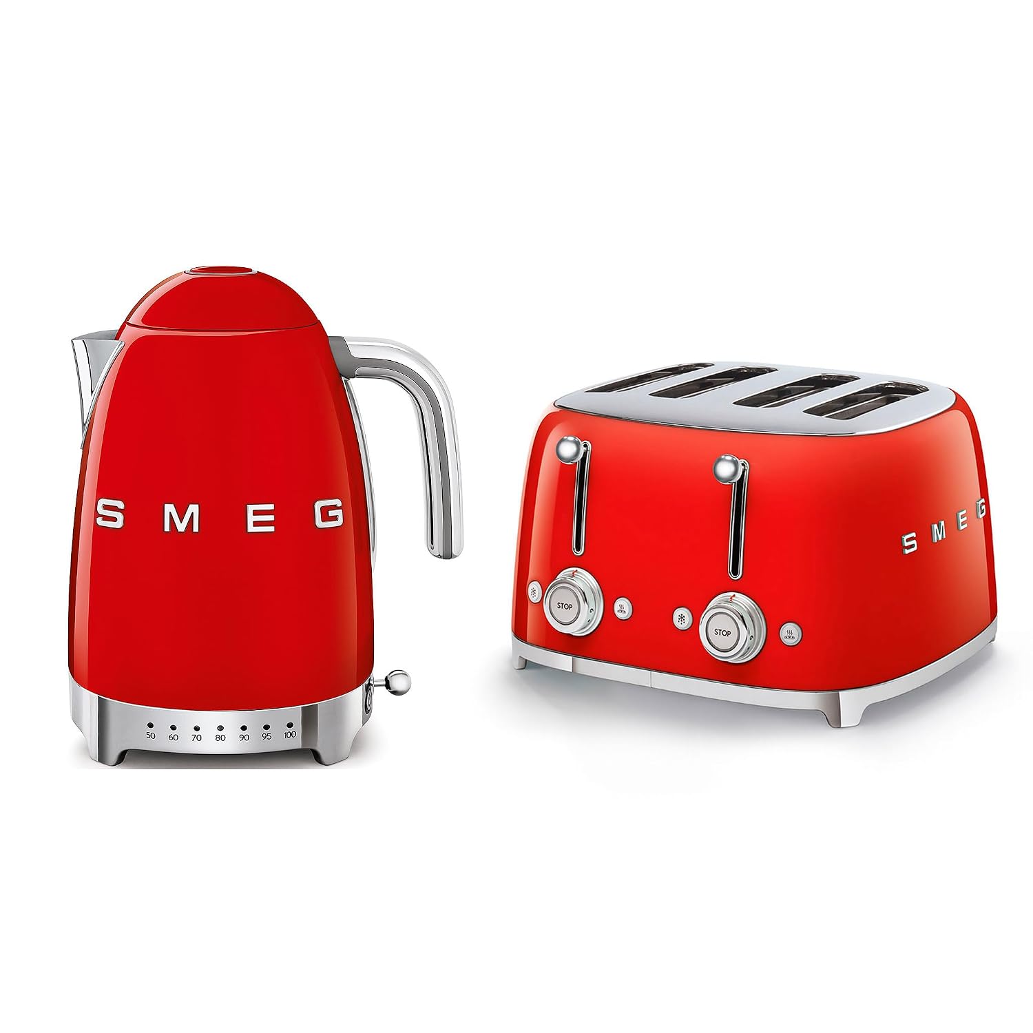 Kettle 1.7L 3kW Acoustic Alarm Pastel Green & Toaster 4 Slice 2kW Pastel Green