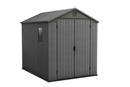 Garden Storage Shed 6 X 8 Ft Grey Resin Double Doors
