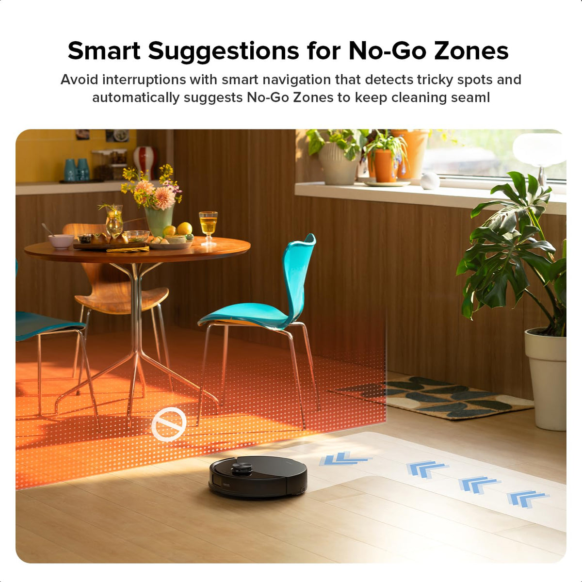 Robot Vacuum Cleaner with Mop 10,000 Pa Suction Dual Anti-Tangle Brushes Black