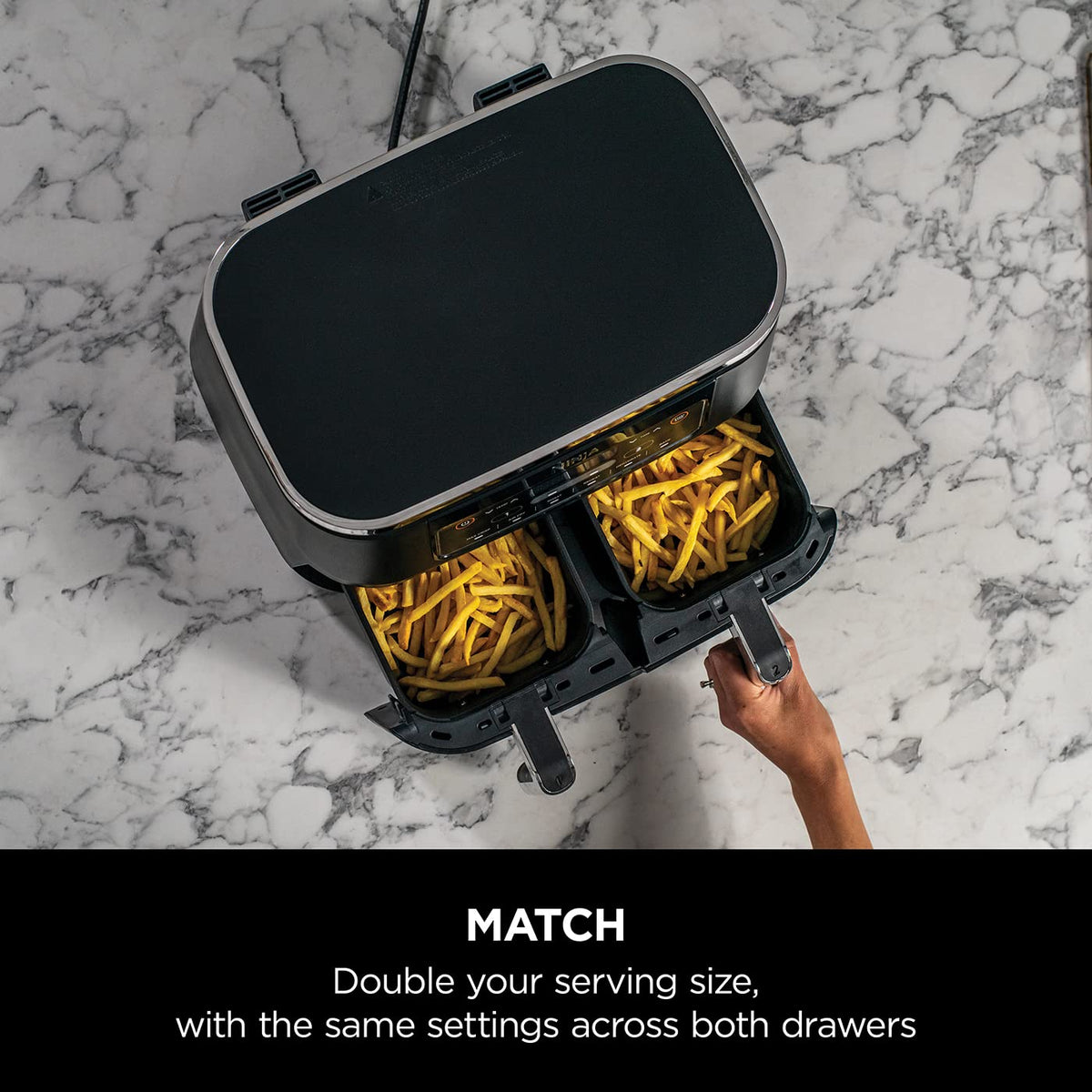 Dual Zone Digital Air Fryer 7.6L 6-in-1 Black