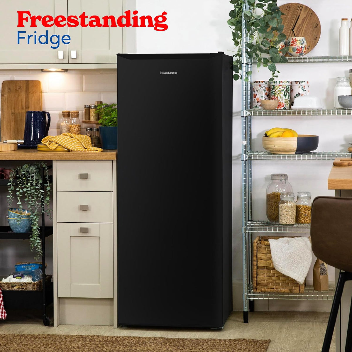 Freestanding Larder Fridge 242L 55cm 143cm Black
