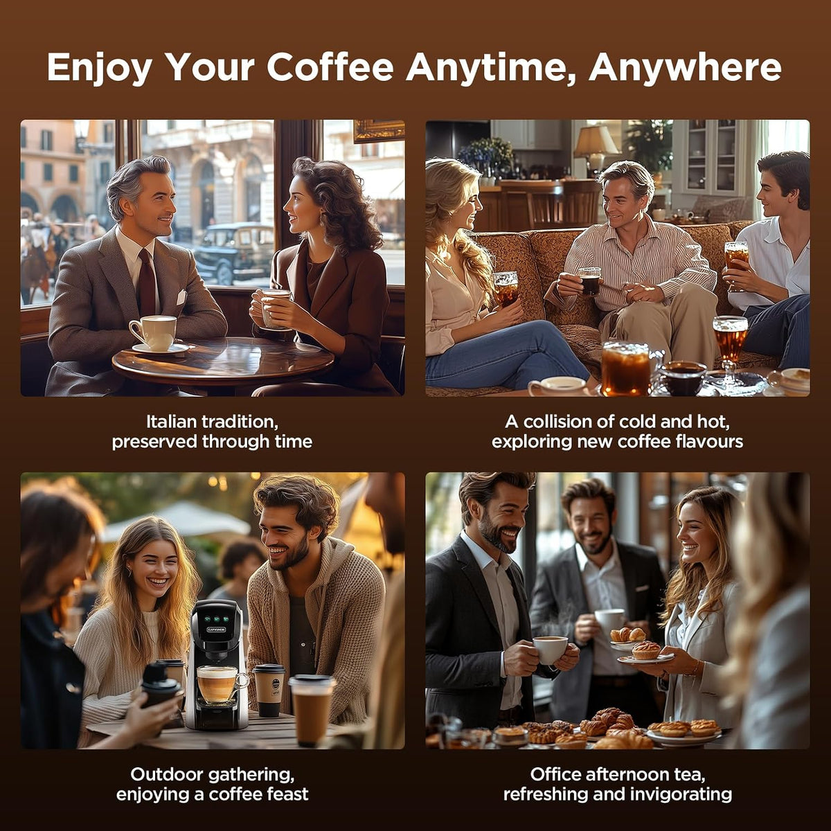 Pod Coffee Machine 5 In 1 20 Bar 0.8L Black
