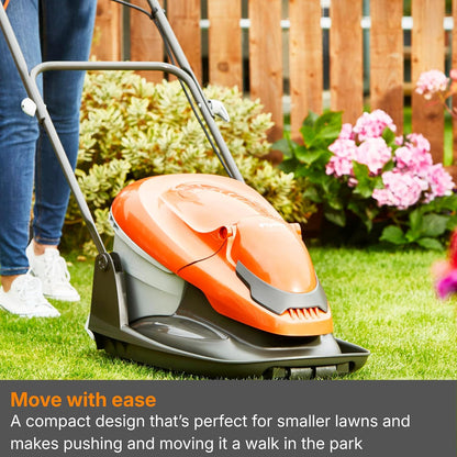 Corded Electric Hover Lawn Mower 1800W 36cm 26L 4 Heights Orange Grey