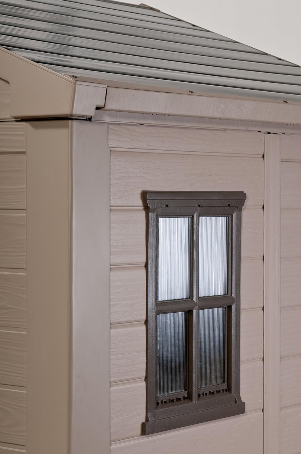 Resin Garden Storage Shed 6 X 6 Ft Beige Double Doors Lockable