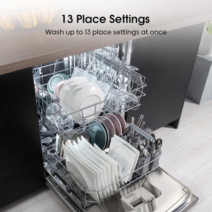 Freestanding Dishwasher 13 Place Settings 6 Programs 47dB Silver